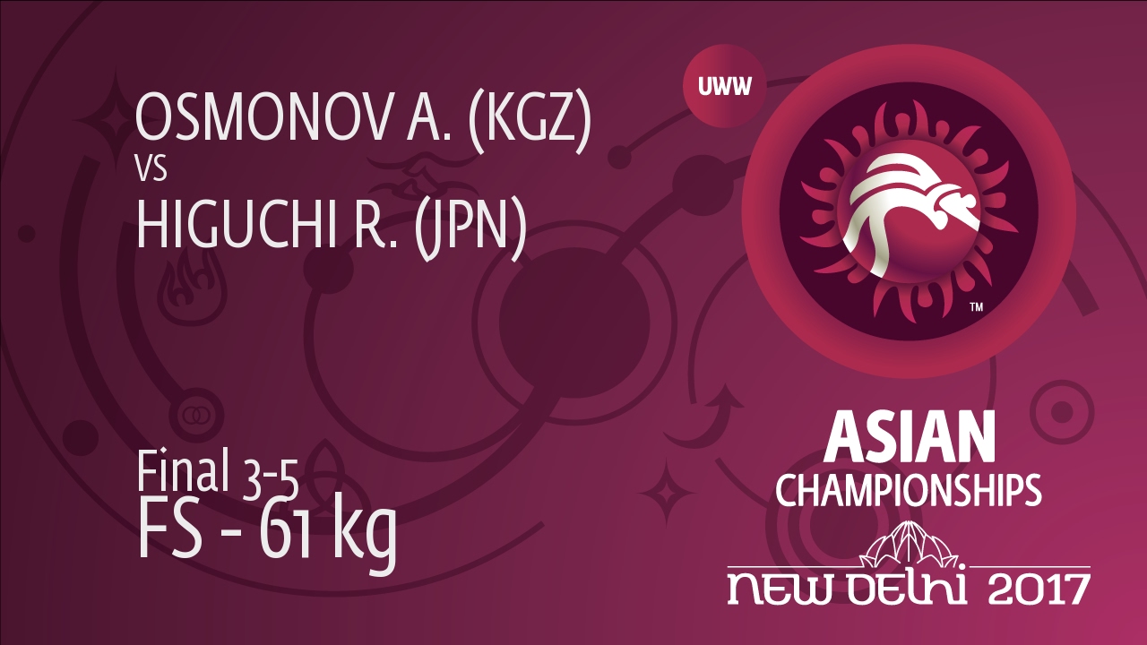 BRONZE FS - 61 kg: R. HIGUCHI (JPN) df. A. OSMONOV (KGZ), 9-4