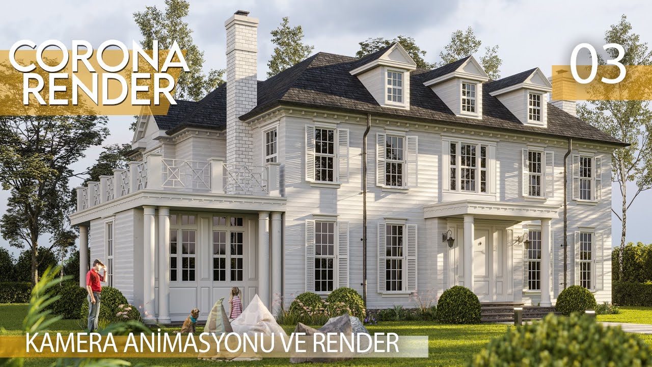 Corona Render - Gerçekçi Dış Mekan Eğitimi Kamera Animasyonu ve Render