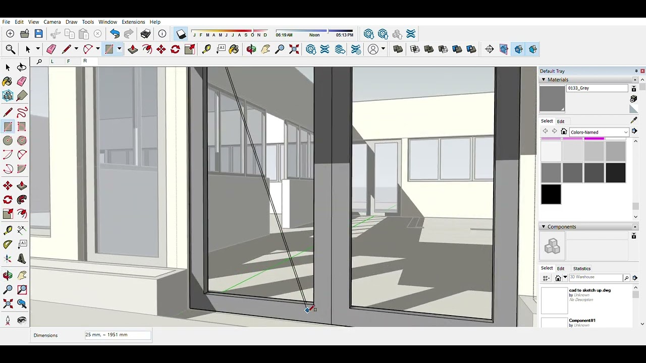 SketchUp Tip No. 3 - HOW TO MAKE GLASS DOOR - SUPER EASY Step by Step