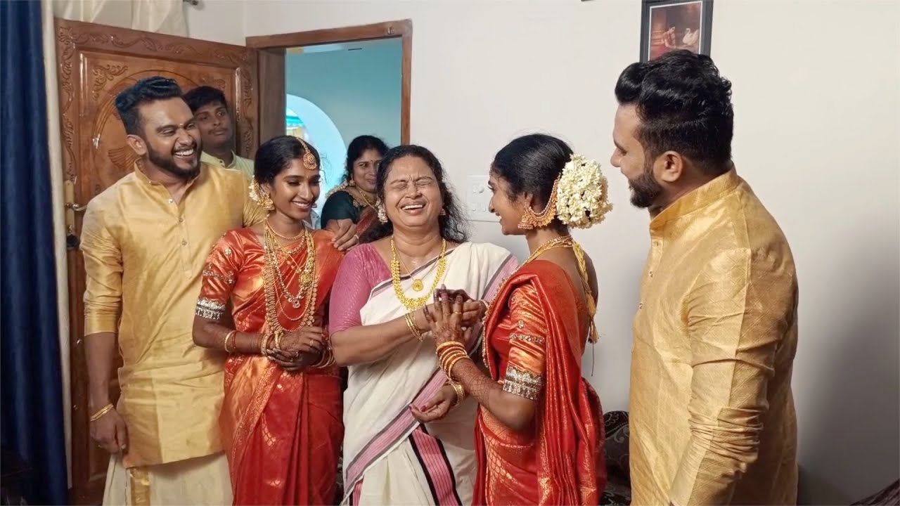 വരന്റെ വീട്ടിൽ എത്തിയപ്പോൾ അമ്മക്ക് വള ഇട്ടു ചിന്നുവും പൊന്നുവും Viral Twins  Wedding