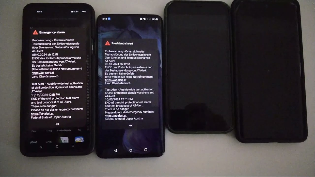 Cell Broadcast Austria Test 2024 (AT-ALERT) on A1 Network and SIMLESS Devices