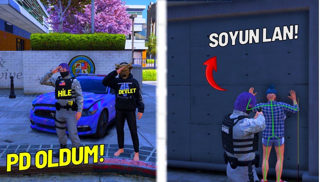 ARKADAŞIM İLE PD OLDUK VE OYUNCULARI TROLLEDİK (Fivem Hile Troll)
