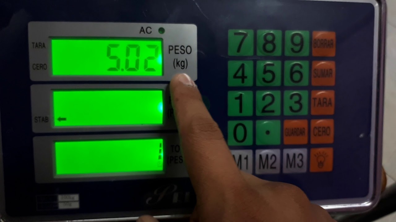 Bascula digital 100 kg 100 kilos  TCS k1 cómo  configura  el peso de 50g a 20g calibracion