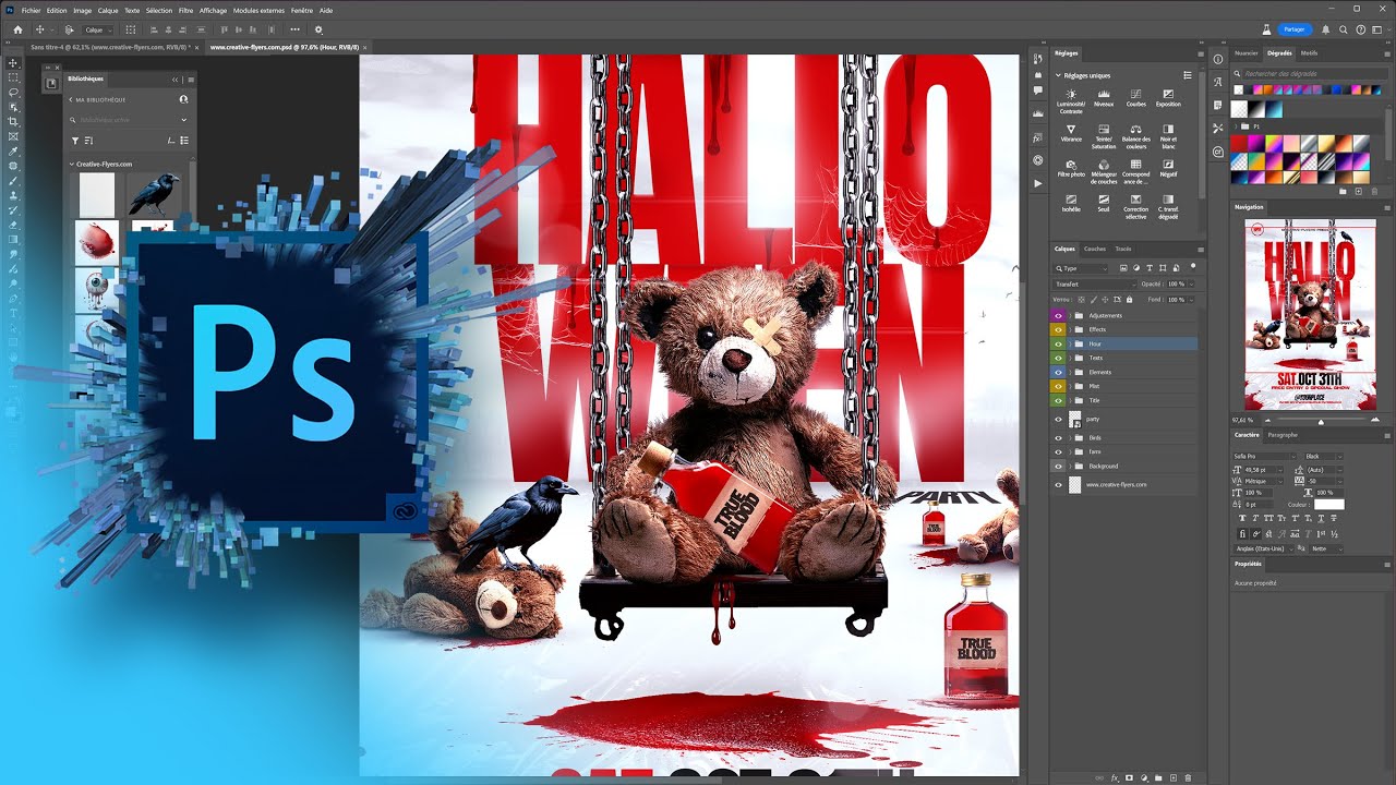 Design an Halloween Flyer Template | Poster in Photoshop [Preview]