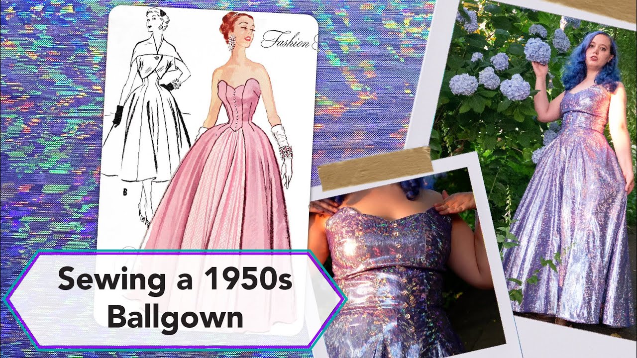 Sewing a 1950s ball gown with petticoat | Vintage sewing project + sew with me