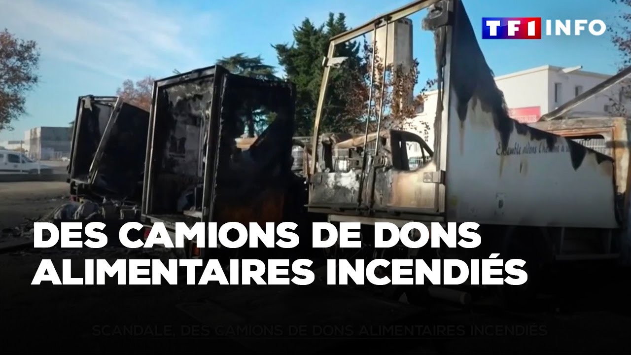 Indignation à Nîmes après l'incendie de six camions de la Banque alimentaire｜TF1 INFO
