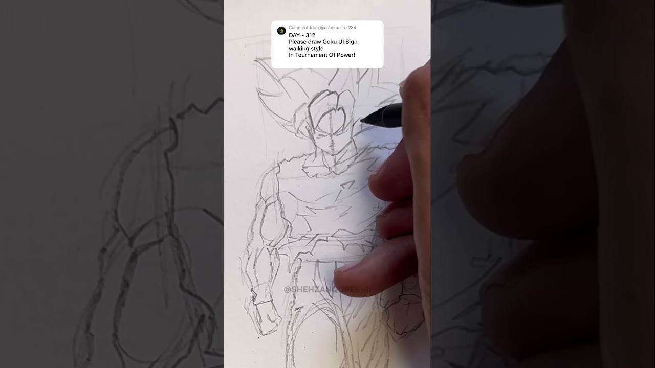 Drawing Goku Ultra Instinct Sign Walking Style #gokuultrainstinct #gokuui #muigoku