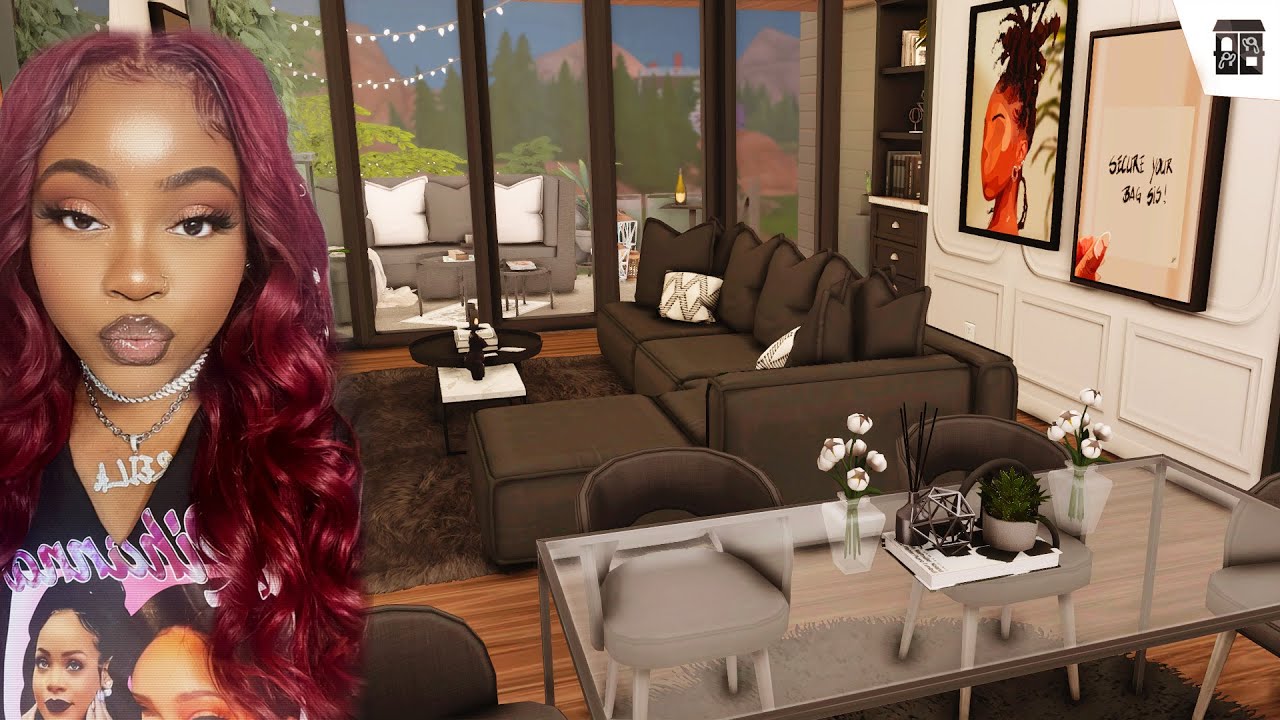 The Sims 4, но каждая комната в черно-белых тонах 🔥 | Таунхаус FOR RENT, юнит 141 ✨