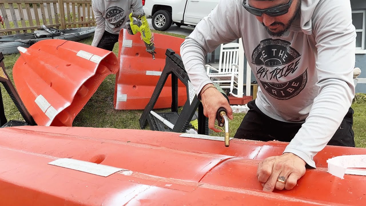 Plastic Welding My Kayak → Cutting Kayak in Half | Part 2