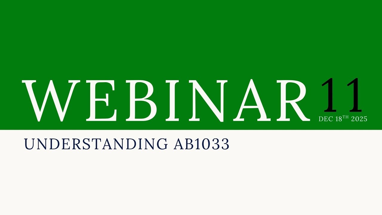 Webinar 11: Understanding AB1033