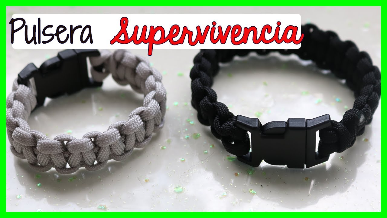 C&oacute;mo hacer PULSERA de la SUPERVIVENCIA💚con HILO PARACORD 🧡
