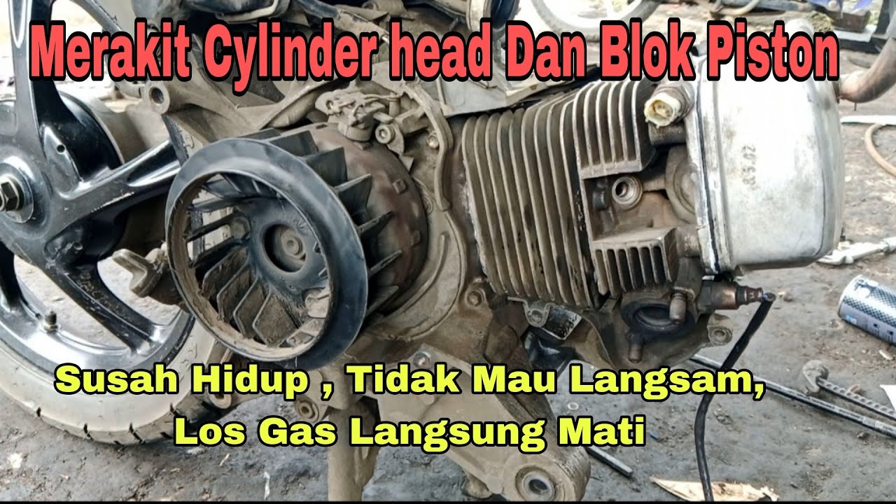 Pasang Blok Piston Dan Cylinder Head Mio M3  Susah hidup Tidak Mau Langsam @asmchannel1505 