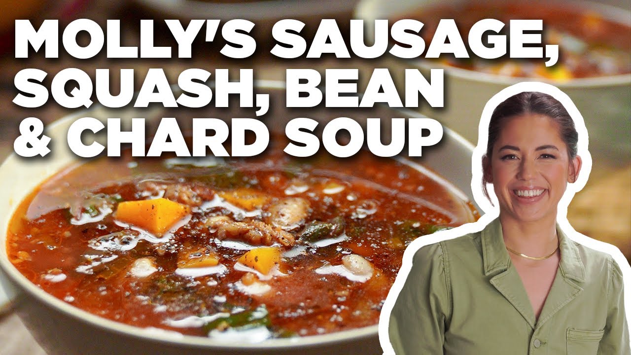 Molly Yeh's Sausage, Squash, Bean and Chard Soup | Girl Meets Farm | Food Network