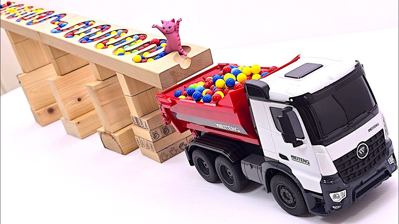 Satisfying Toy Trucks & Marbles Compilation | Wooden Track ASMR (No Talking)