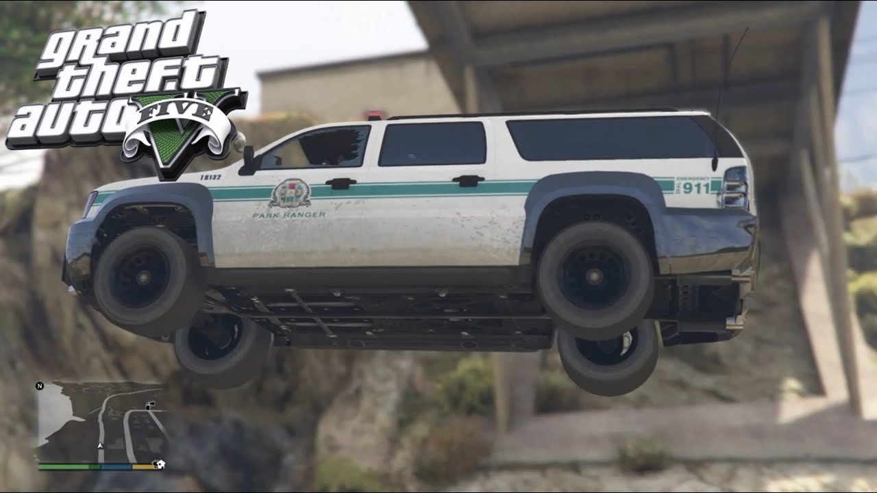 GTA 5 STUNT JUMP WITH PARK RANGER SUV DRIVING ULTIMATE SIMULATOR