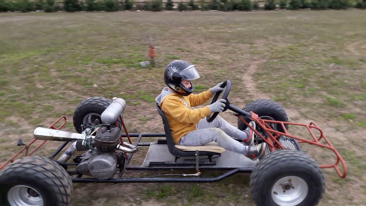 Gokart silnik WSK 125 i pierwsze drifty Kacpra