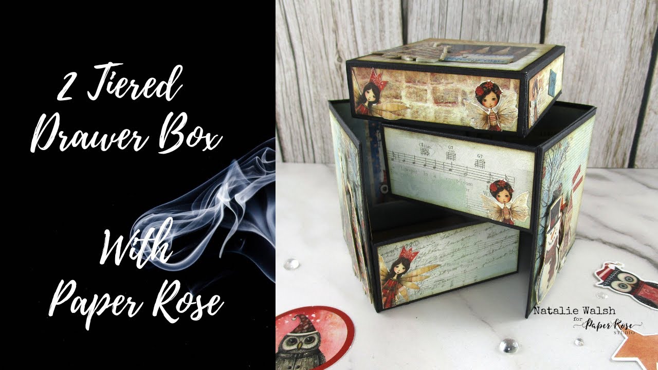 Paper Rose 2 Tiered Drawers | Merry & Bright Paper Collection