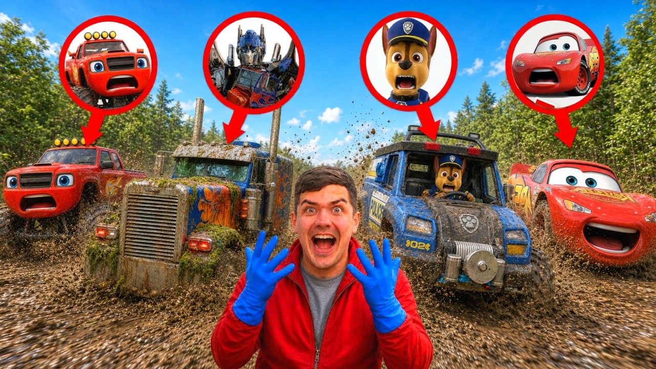 We Found PAW PATROL, OPTIMUS PRIME & BLAZE Trucks &mdash; Who Wins the Race?