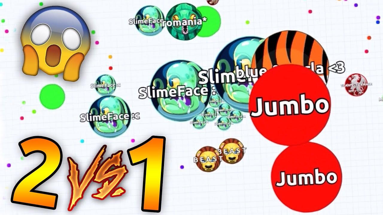 I ALMOST DIED IN AGARIO 2 VS 1 !! ( Agar.io Solo Gameplay )