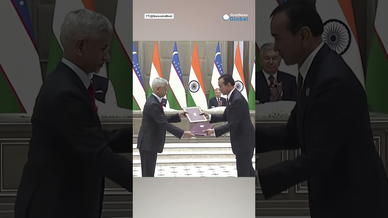 PM Modi and Uzbekistan President Shavkat Mirziyoyev hold joint press meet | #shorts #modi #india