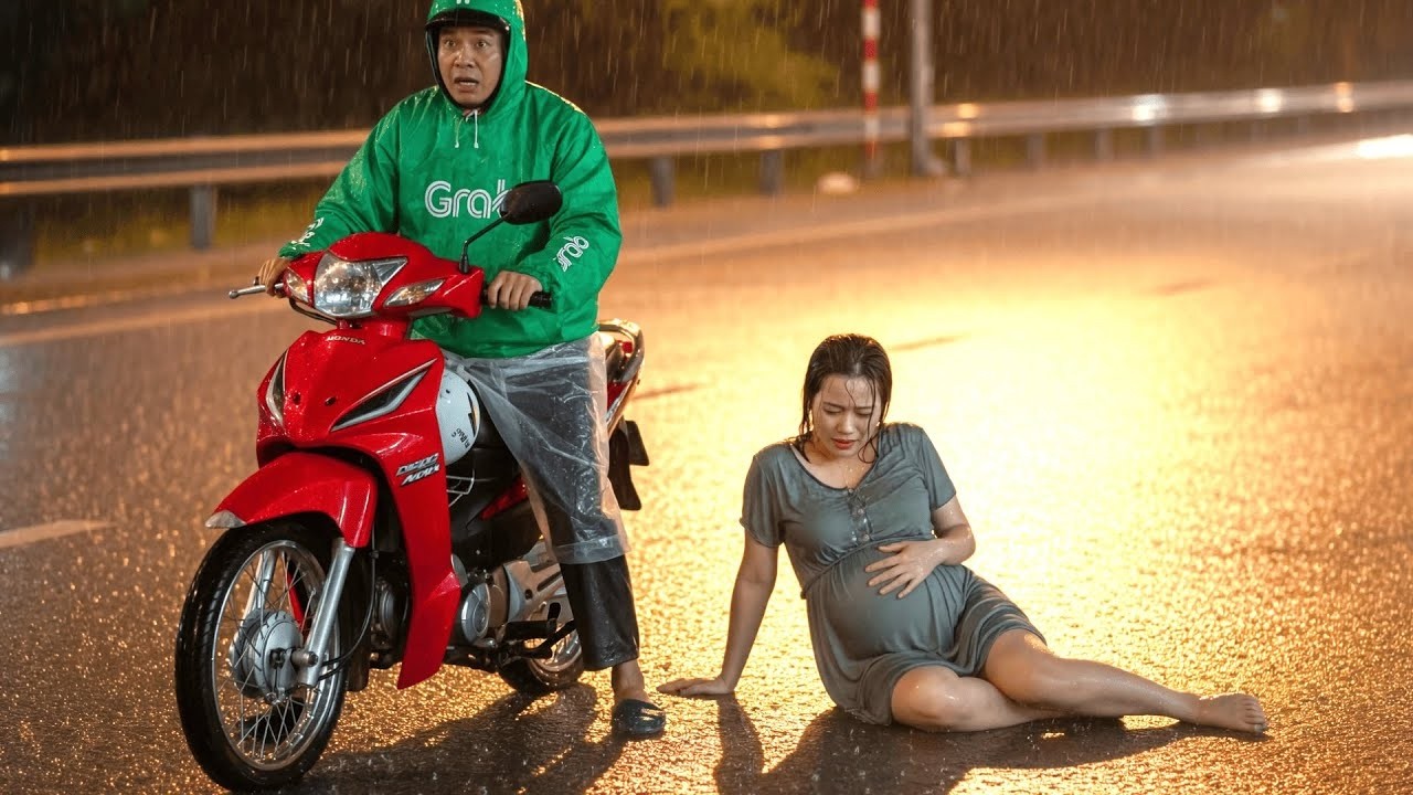 Anh Xe Ôm Nghèo Cưu Mang Thai Phụ Bị Ruồng Bỏ Giữa Đêm Mưa,Khoảnh Khắc Sau Đó Khiến Không Ai Ngờ