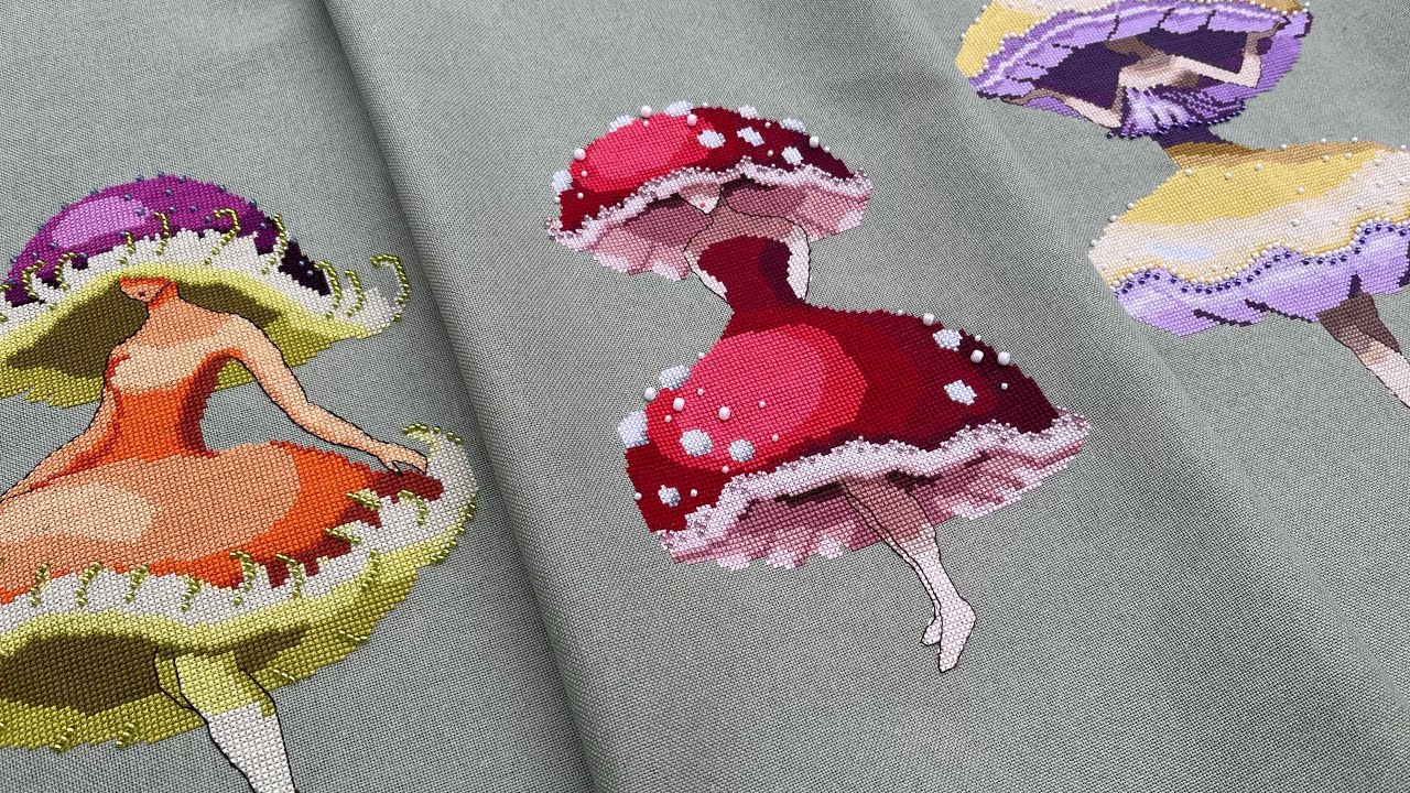 Flosstube #3. Current WIPs and other Nora Corbett finishes 