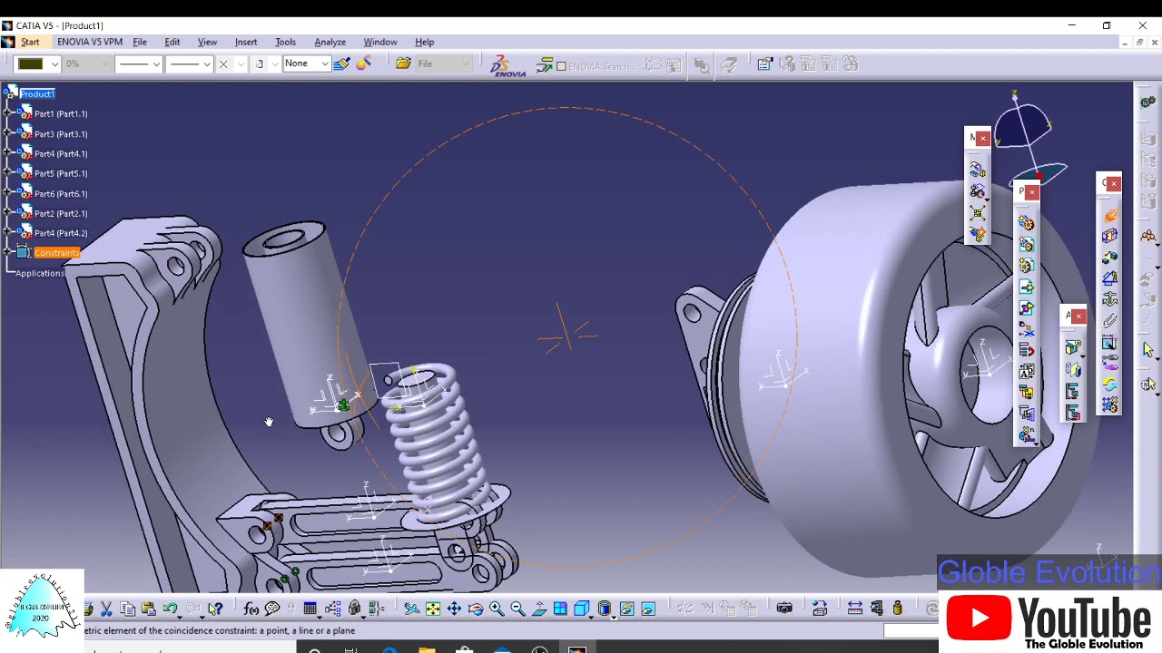 Suspension Assembly design  with all part design tutorial on #CatiaV5