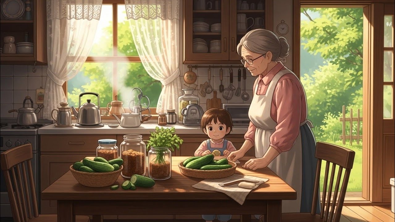 Making Pickled Cucumbers with Grandma Slow Village Life, Cozy Kitchen, and Peaceful Countryside ASMR