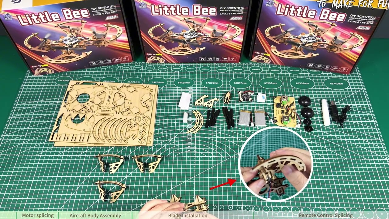 DIY Wooden Drone Kit --- Little Bee Installation Instruction Tutorial
