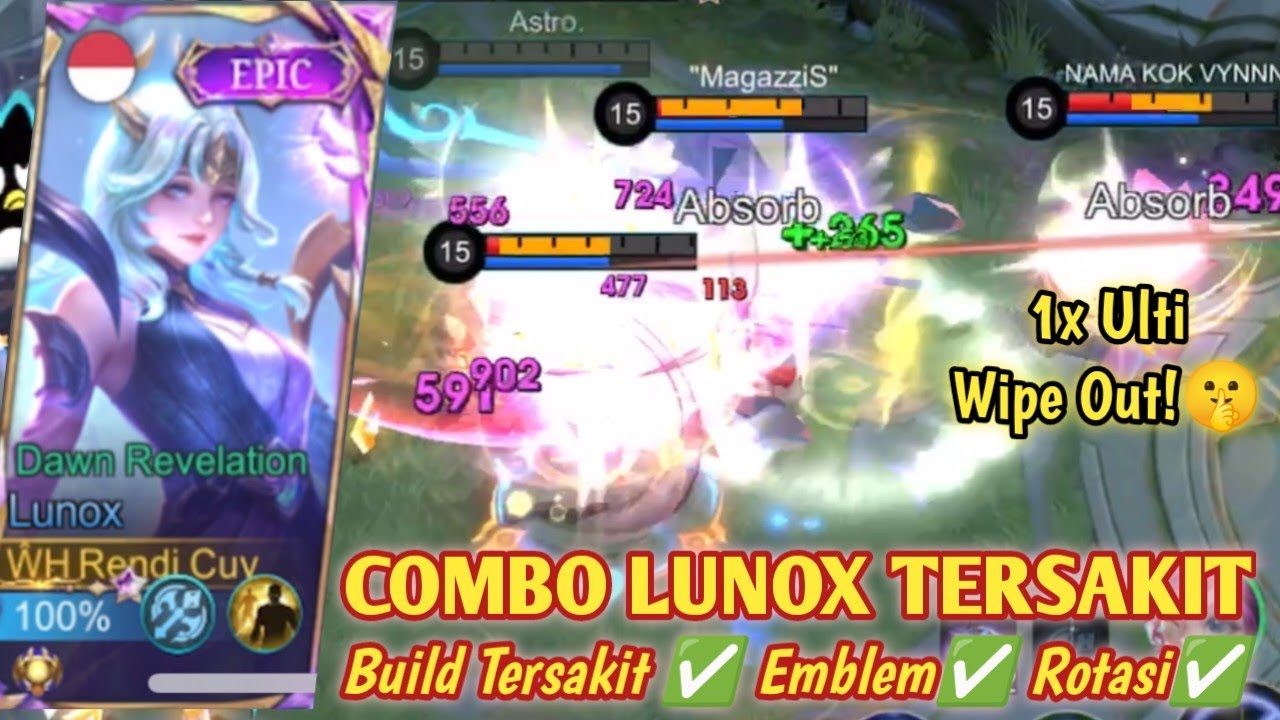 COMBO LUNOX RUBY DD MASIH BISA! MASIH SAKIT BGT DAMAGENYA! BUILD LUNOX TERSAKIT 2024 - MLBB
