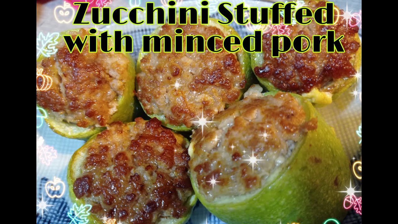 Zucchini stuffed with minced pork                                     #Easy recipe