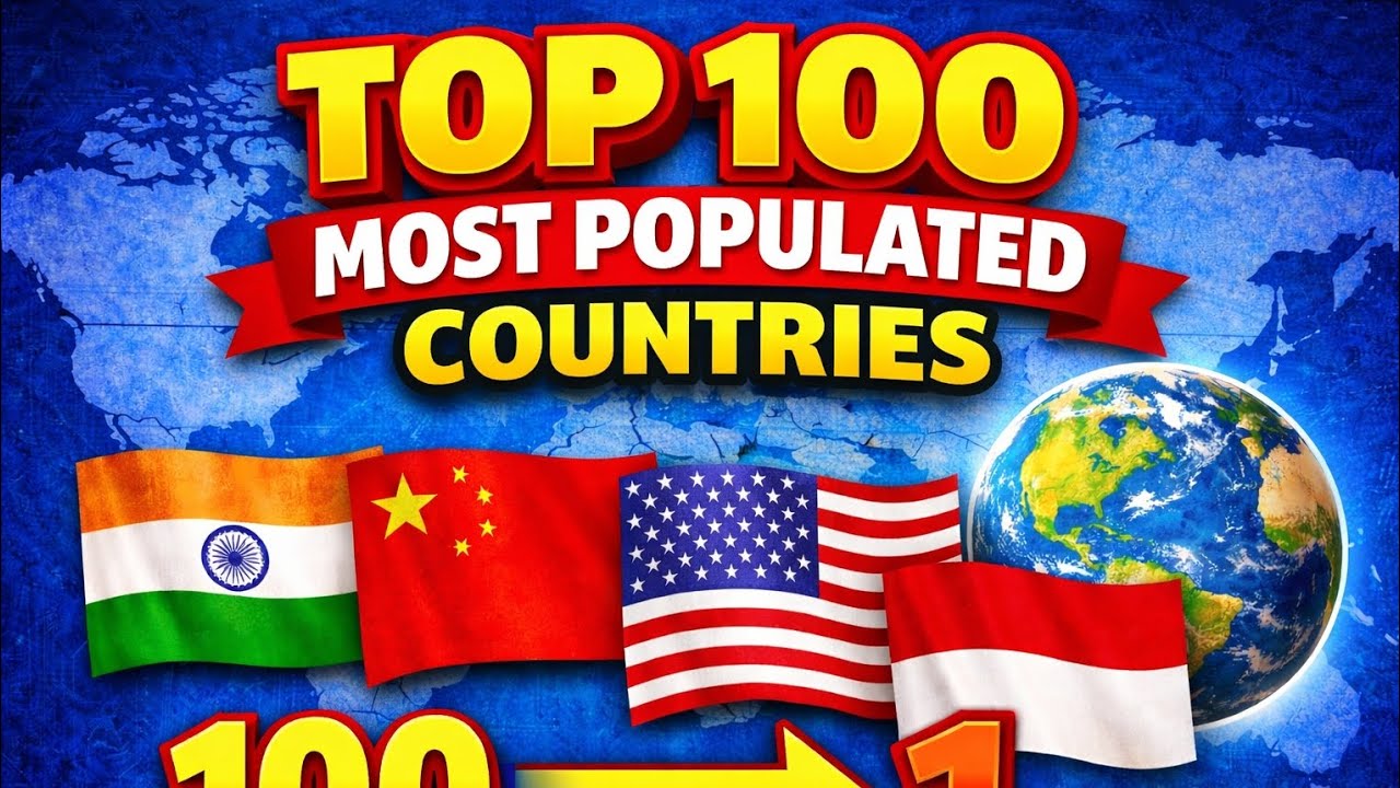 Most Populated Countries on Earth (Ranked 100–1) 🌎 #Population #World#top #CountryRanking #Geography