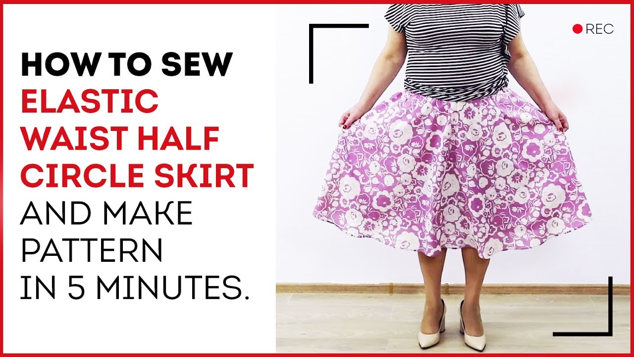 DIY: How to make an elastic waist skirt in 5 minutes. Designing a half-circle summer skirt.