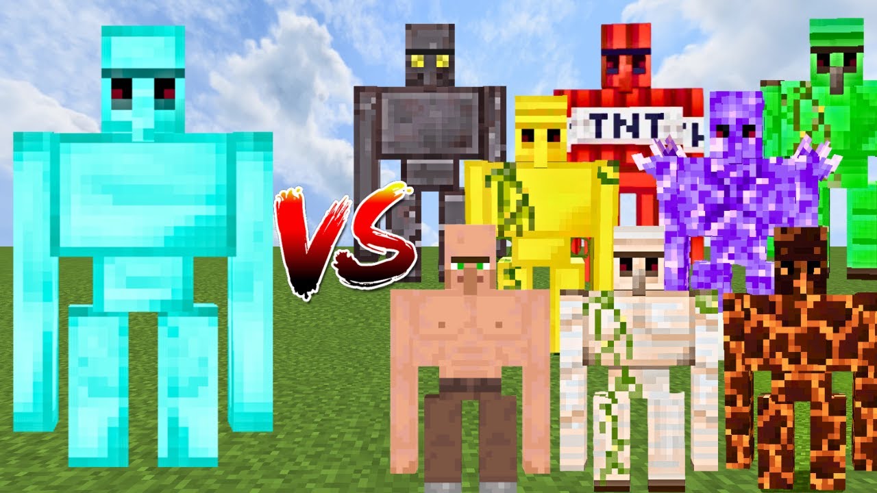 DIAMOND GOLEM vs ALL GOLEMS | Minecraft Mob Battle