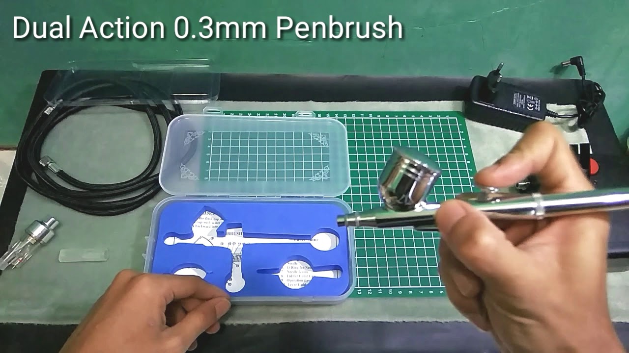 [ UNBOXING] Dual Action Kkmoon 100-250v Kit Compressor Airbrush || Cheap Airbrush ( Airbrush Murah )