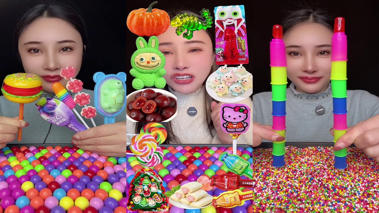 ASMR Candy 🍬 Princess Toys 👑 Funny Glasses 🤓 Fruit Jelly 🍇 Strawberry Treats 🍓 EP516
