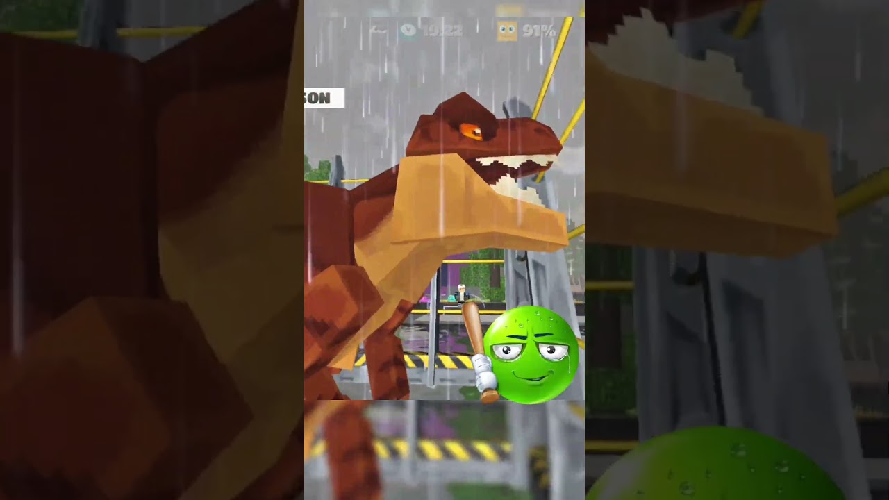 Trapped with dino #minecraft #schoolpartycraft