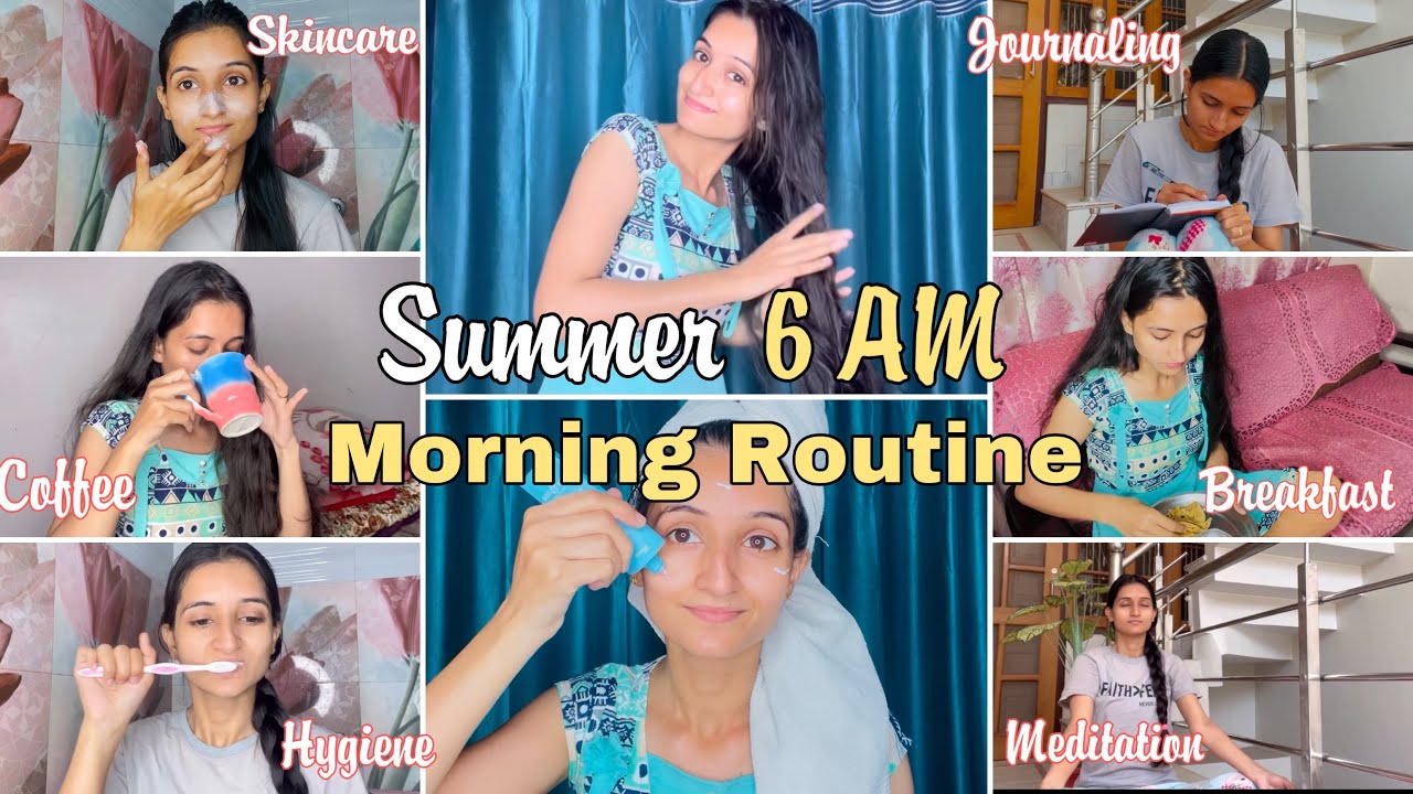 6￼ AM Summer Morning Routine🌻✨| Healthy habits, yoga, breakfast, skincare #morning #summer #routine