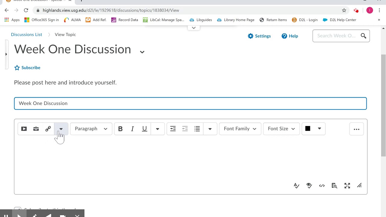 How to Complete a Discussion Board in D2L