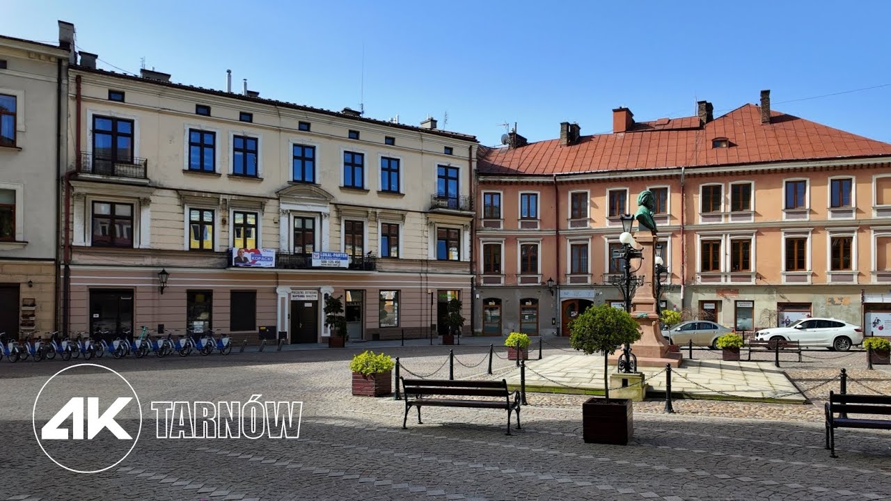 Tarnów, Poland - 2024 Sunny Day City Walking Tour 4k 60fps