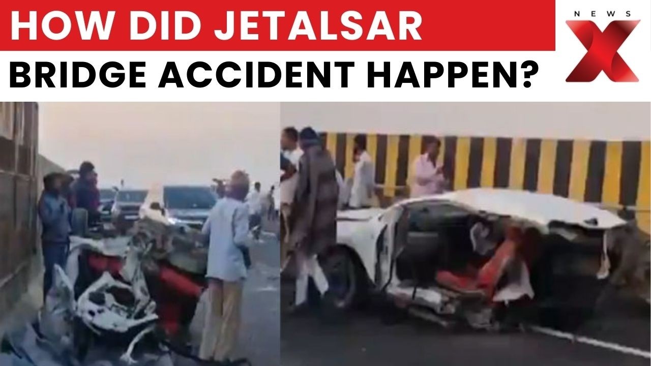 Horrific Jetalsar Bridge Accident In Rajkot Kills Friends, Car Splits In Two | NewsX