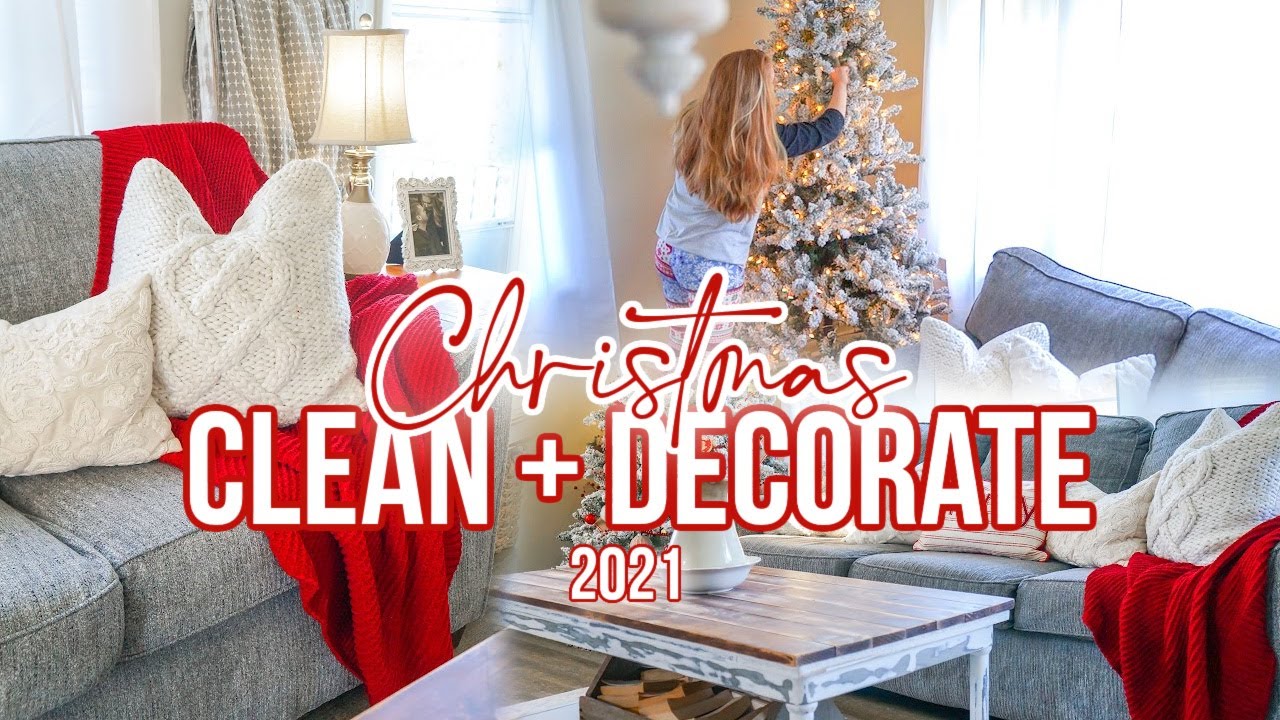 CHRISTMAS CLEAN + DECORATE WITH ME PART 1! | DECORATING THE CHRISTMAS TREE 2021!