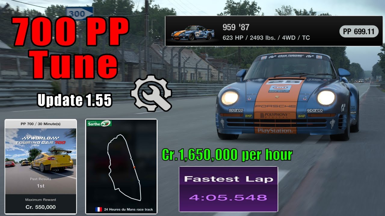 GT7|Porsche 959 '87|Le Mans 700pp Build|1.55