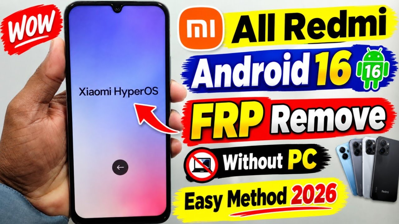 Redmi Xiaomi Android 16 | FRP Remove 2026 | Google Account Remove Without PC 
