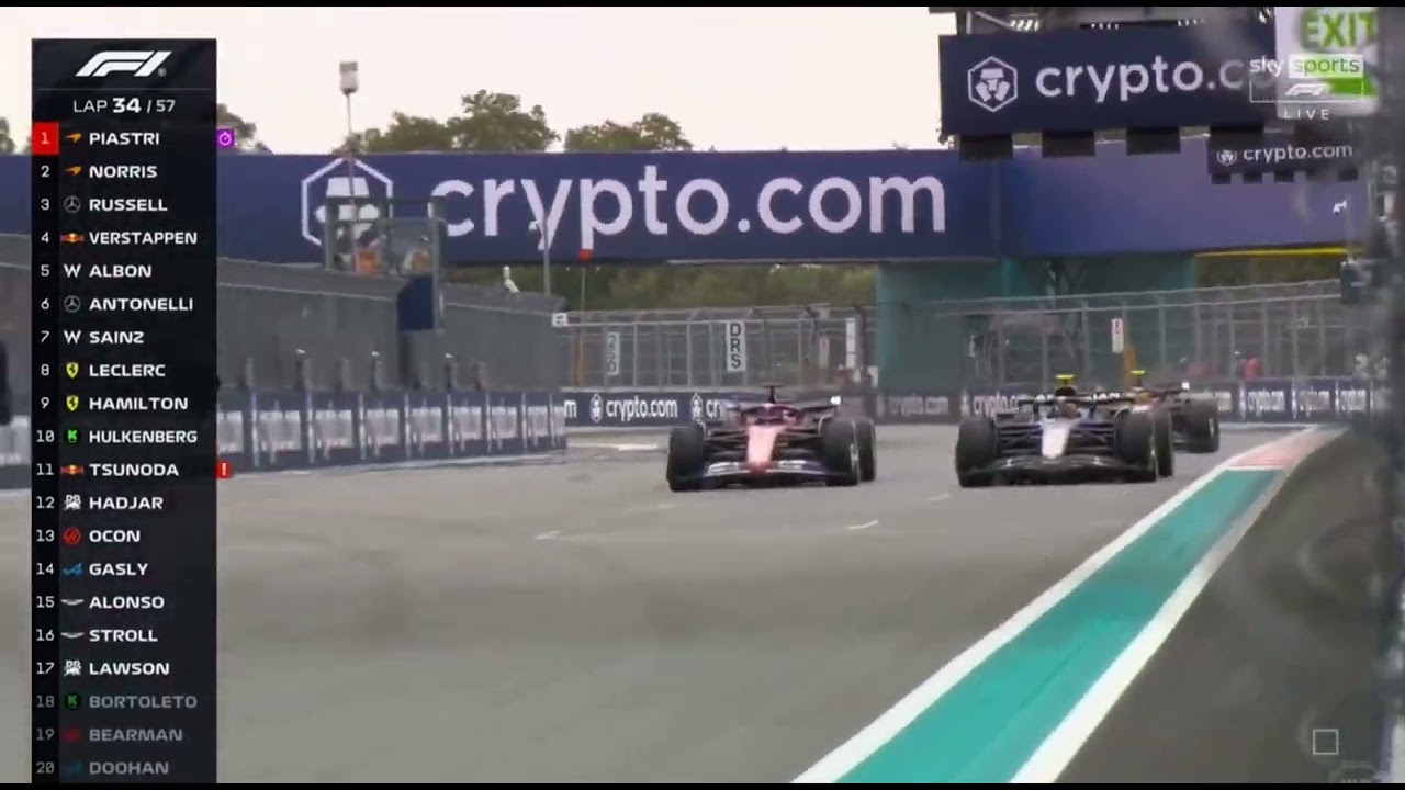 Charles Leclerc and Lewis Hamilton both Overtake Carlos Sainz 2025 Miami Grand Prix
