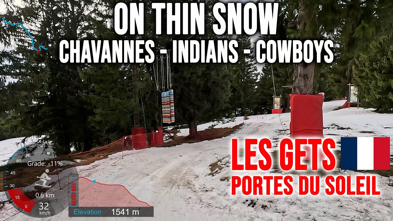 [4K] Skiing Les Gets, On Thin Snow - Chavannes - Indians, Portes du Soleil France, GoPro HERO13