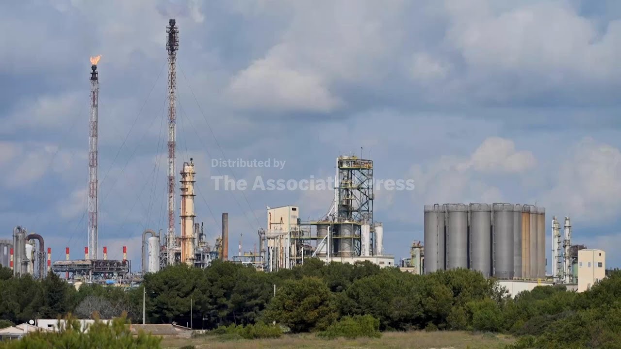 Views of the oil refinery of Fos-Lavera near Marseille, France
