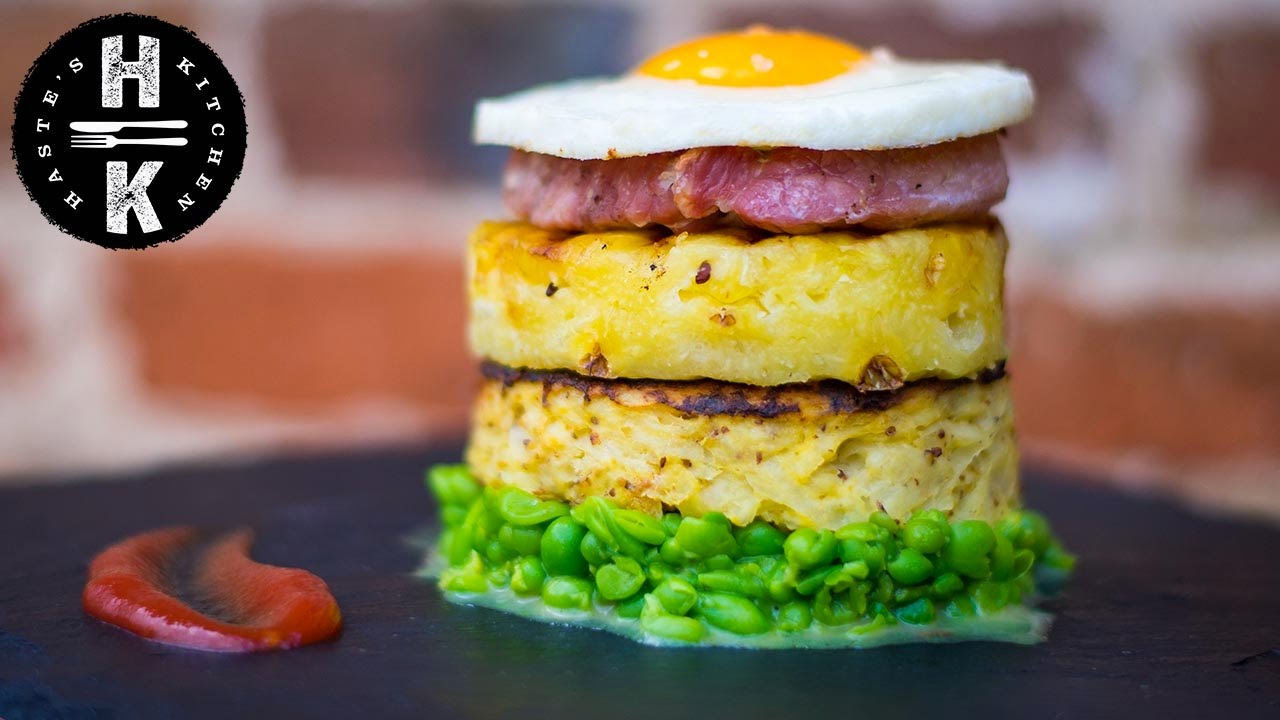 Ham, egg and chips