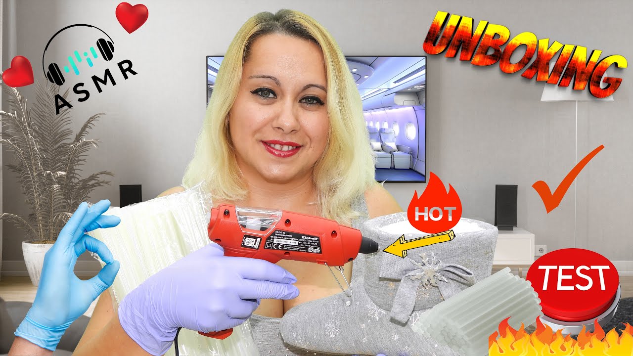 ASMR Unboxing and Test | Hot Glue Gun | Einhell TC-GG 30  | Blue Gloves