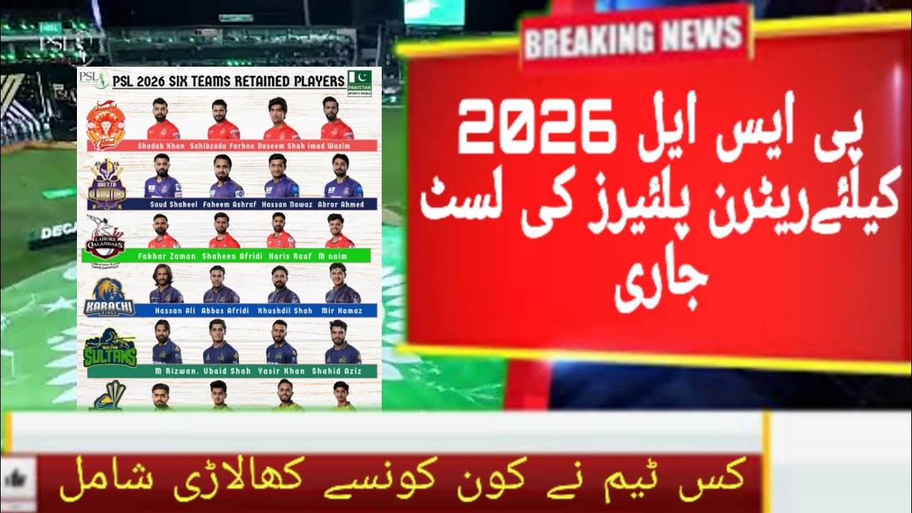 PSL 2026 Retained players list,psl 2026 new team,psl 2026 draft date,psl 2026 shedule,psl 2026 draft